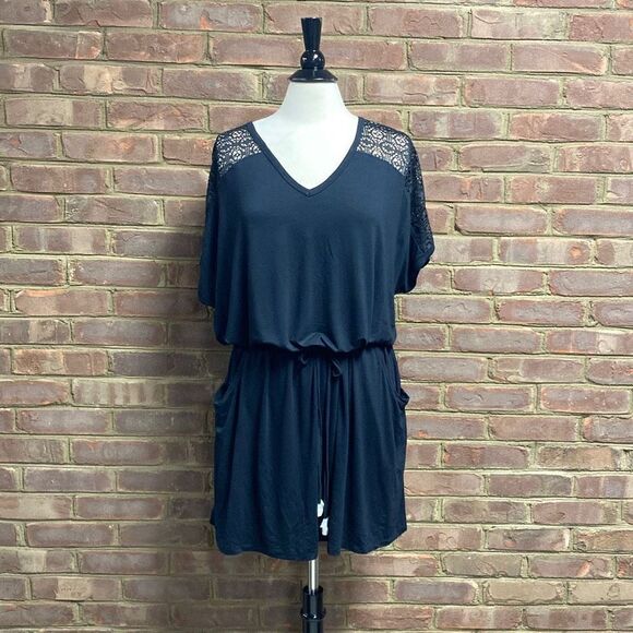 Swimsuits for All Black Emmie Crochet Cover Up Tunic Size 18/20 NWT - Picture 1 of 9